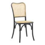 Καρέκλα στοιβαζόμενη Zozele φυσικό rattan pe-μαύρο toon wood 45x51x88εκ - Image 2