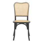 Καρέκλα στοιβαζόμενη Zozele φυσικό rattan pe-μαύρο toon wood 45x51x88εκ - Image 6