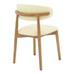 Καρέκλα Ubene rubberwood και pu σε καρυδί και μπεζ απόχρωση 46x58x79εκ (Σετ 2 τεμαχίων) - Image 2