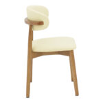 Καρέκλα Ubene rubberwood και pu σε καρυδί και μπεζ απόχρωση 46x58x79εκ (Σετ 2 τεμαχίων) - Image 3