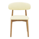 Καρέκλα Ubene rubberwood και pu σε καρυδί και μπεζ απόχρωση 46x58x79εκ (Σετ 2 τεμαχίων) - Image 4