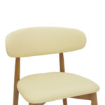 Καρέκλα Ubene rubberwood και pu σε καρυδί και μπεζ απόχρωση 46x58x79εκ (Σετ 2 τεμαχίων) - Image 6