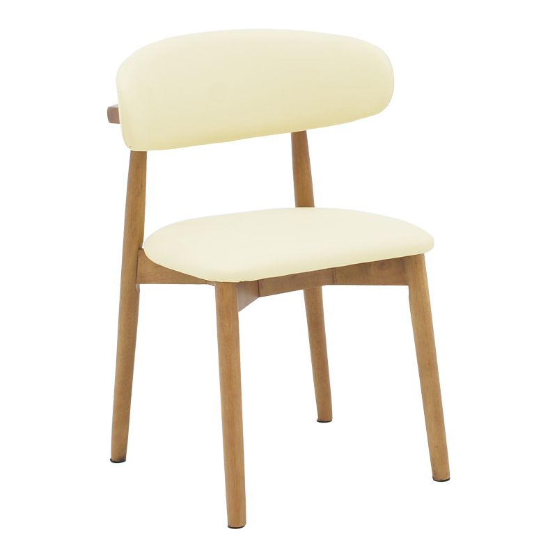 product_pako_263-000052 Καρέκλα Ubene rubberwood και pu σε καρυδί και μπεζ απόχρωση 46x58x79εκ (Σετ 2 τεμαχίων) - Image 1