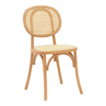 Καρέκλα στοιβαζόμενη Zoel ξύλο οξιάς και rattan σε φυσική απόχρωση 45x52x82εκ