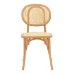 Καρέκλα στοιβαζόμενη Zoel ξύλο οξιάς και rattan σε φυσική απόχρωση 45x52x82εκ - Image 4