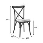 Καρέκλα Dylon στοιβαζόμενη ξύλο οξιάς-rattan άβαφη 48x52x89εκ - Image 2