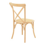 Καρέκλα Dylon στοιβαζόμενη ξύλο οξιάς-rattan άβαφη 48x52x89εκ - Image 3