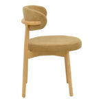 Καρέκλα Luben ύφασμα καφέ - rubberwood σε φυσική απόχρωση 53x54x79εκ (Σετ 2 τεμαχίων) - Image 4