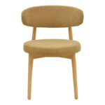 Καρέκλα Luben ύφασμα καφέ - rubberwood σε φυσική απόχρωση 53x54x79εκ (Σετ 2 τεμαχίων) - Image 5