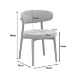 Καρέκλα Luben μπεζ ύφασμα - rubberwood σε φυσική απόχρωση 53x54x79εκ - Image 2