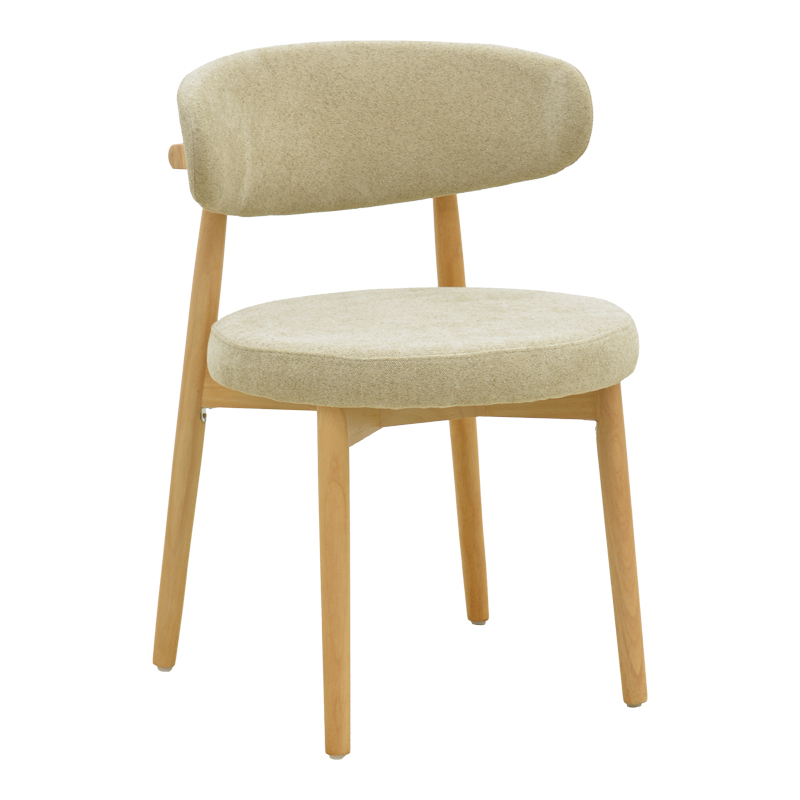 product_pako_263-000060 Καρέκλα Luben μπεζ ύφασμα - rubberwood σε φυσική απόχρωση 53x54x79εκ - Image 1