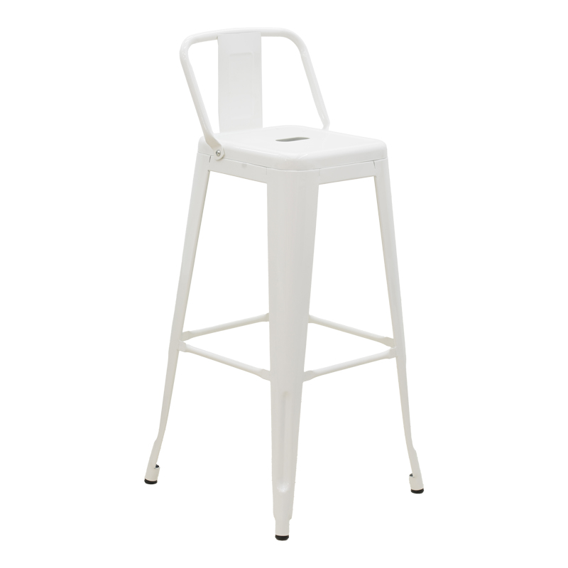 product_pako_270-000015 Σκαμπό μπαρ με πλάτη Utopia λευκό μέταλλο 42x42x97εκ - Image 1