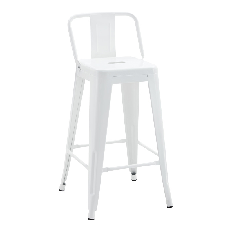 product_pako_270-000025 Σκαμπό μπαρ μεσαίου ύψους με πλάτη Utopia μέταλλο σε λευκή απόχρωση 42x42x86εκ - Image 1