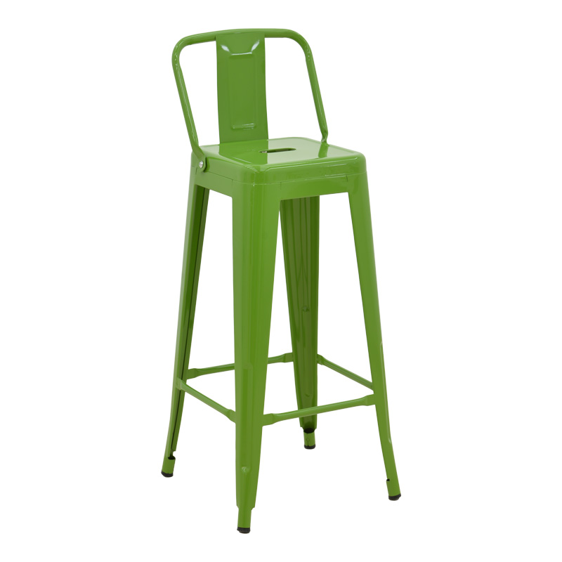 product_pako_270-000031 Σκαμπό μπαρ με πλάτη Utopia μέταλλο σε πράσινη απόχρωση 42x42x97εκ - Image 1