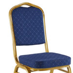 Καρέκλα συνεδρίου Hilton στοιβαζόμενη ύφασμα μπλε-μέταλλο χρυσό 45x51x96εκ - Image 2