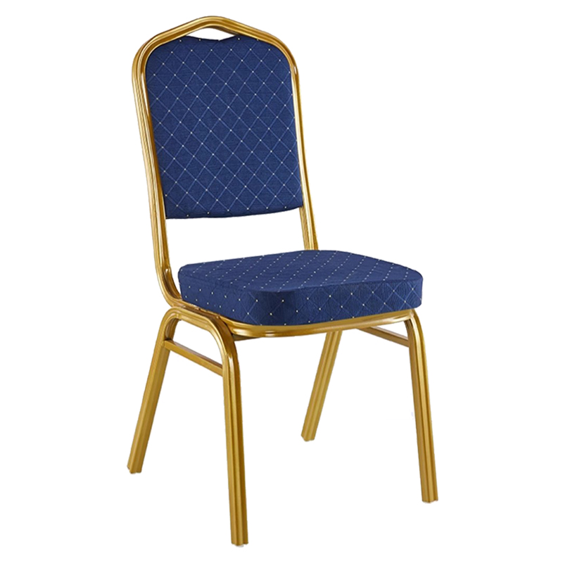 product_pako_270-000036 Καρέκλα συνεδρίου Hilton στοιβαζόμενη ύφασμα μπλε-μέταλλο χρυσό 45x51x96εκ - Image 1