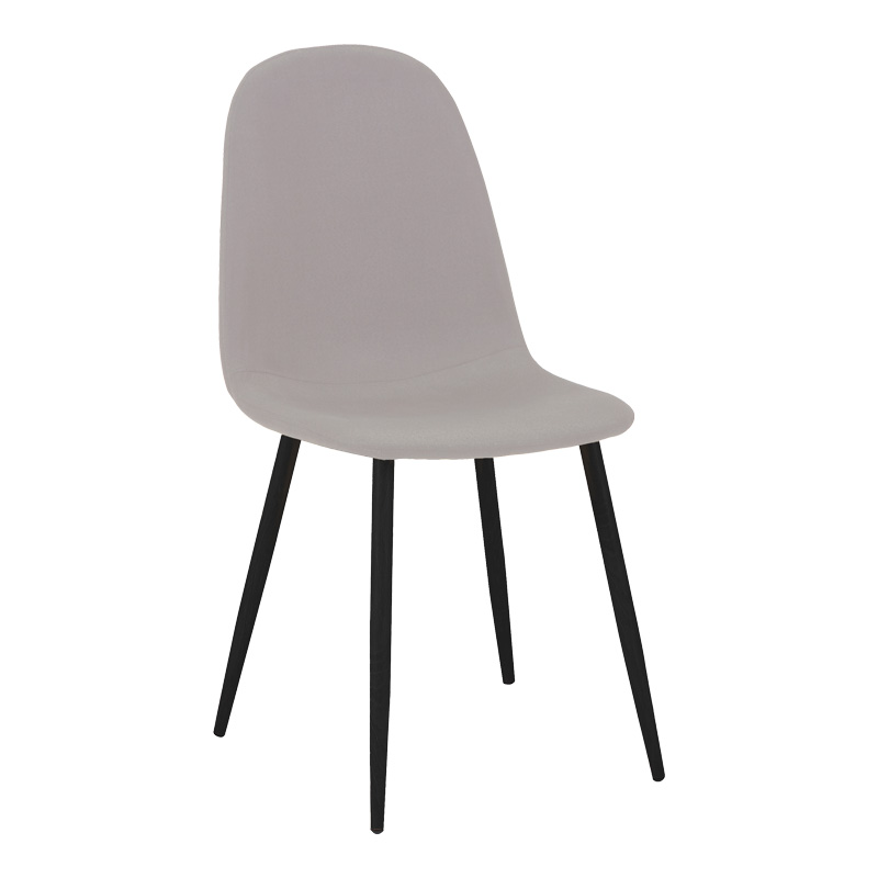 product_pako_270-000037 Καρέκλα Bella ύφασμα σε γκρι με πόδι μαύρο μέταλλο 43.5x52x89εκ (Σετ 4 τεμαχίων) - Image 1