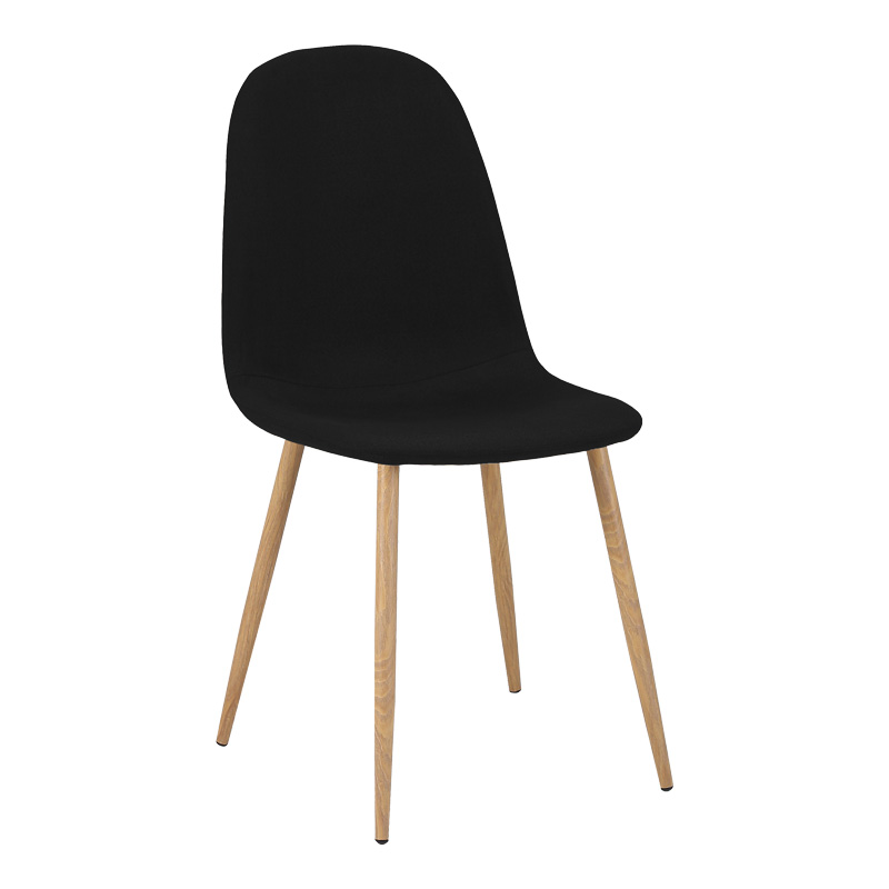 product_pako_270-000040 Καρέκλα Bella μαύρο ύφασμα με πόδι μέταλλο σε φυσική απόχρωση 43.5x52x89εκ (Σετ 4 τεμαχίων) - Image 1