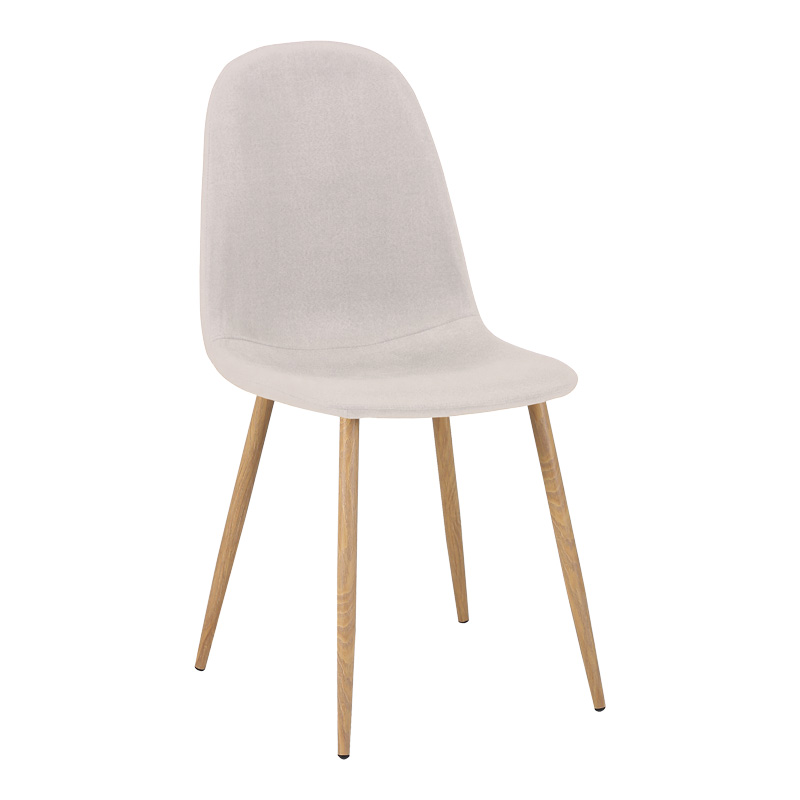product_pako_270-000041 Καρέκλα Bella ανοιχτό γκρι ύφασμα με πόδι μέταλλο σε φυσική απόχρωση 43.5x52x89εκ (Σετ 4 τεμαχίων) - Image 1