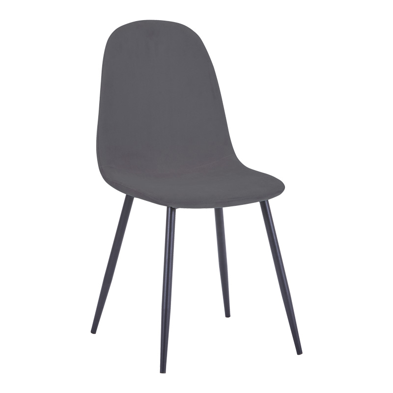 product_pako_270-000046 Καρέκλα Bella ανθρακί βελούδο με πόδι μαύρο μέταλλο 43.5x52x89εκ (Σετ 4 τεμαχίων) - Image 1