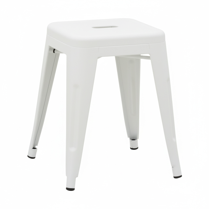 product_pako_270-000051 Σκαμπό Utopia μέταλλο σε λευκή ματ απόχρωση 30x30x45εκ - Image 1
