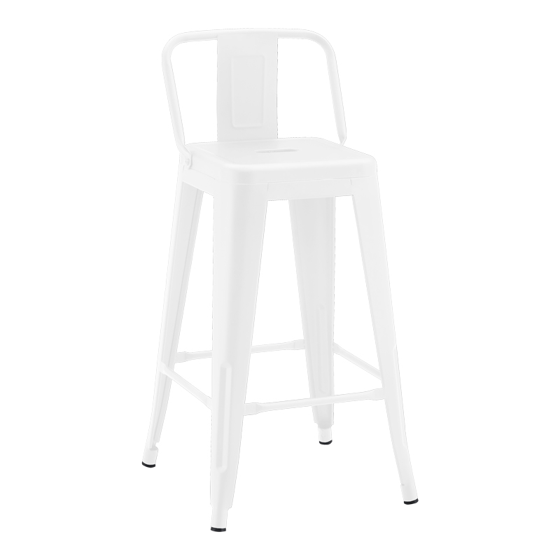 product_pako_270-000055 Σκαμπό μπαρ μεσαίου ύψους με πλάτη Utopia μέταλλο σε λευκή ματ απόχρωση 42x42x86εκ - Image 1