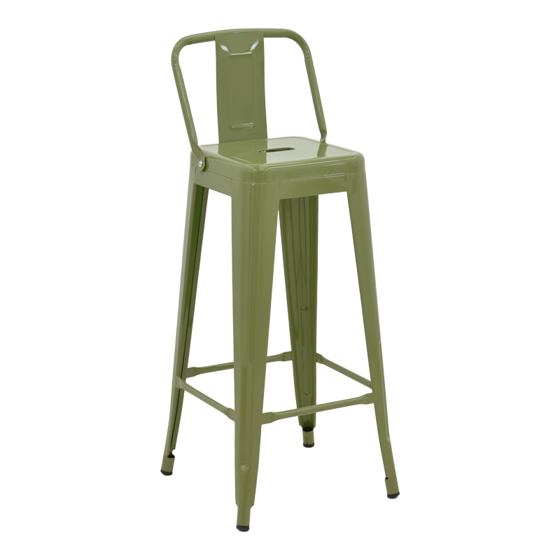 product_pako_270-000057 Σκαμπό μπαρ με πλάτη Utopia μέταλλο σε λαδί απόχρωση 42x42x97εκ - Image 1