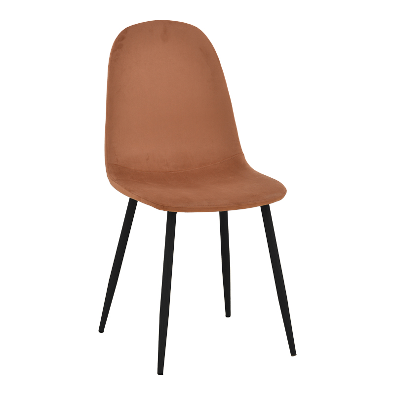 product_pako_270-000061 Καρέκλα Bella σάπιο μήλο βελούδο με μεταλλικό μαύρο πόδι 43.5x52x89εκ (Σετ 4 τεμαχίων) - Image 1