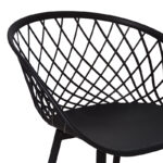 Πολυθρόνα Ezra μαύρο pp-πόδι μαύρο μέταλλο 62.5x56x82εκ (Σετ 4 τεμαχίων) - Image 5