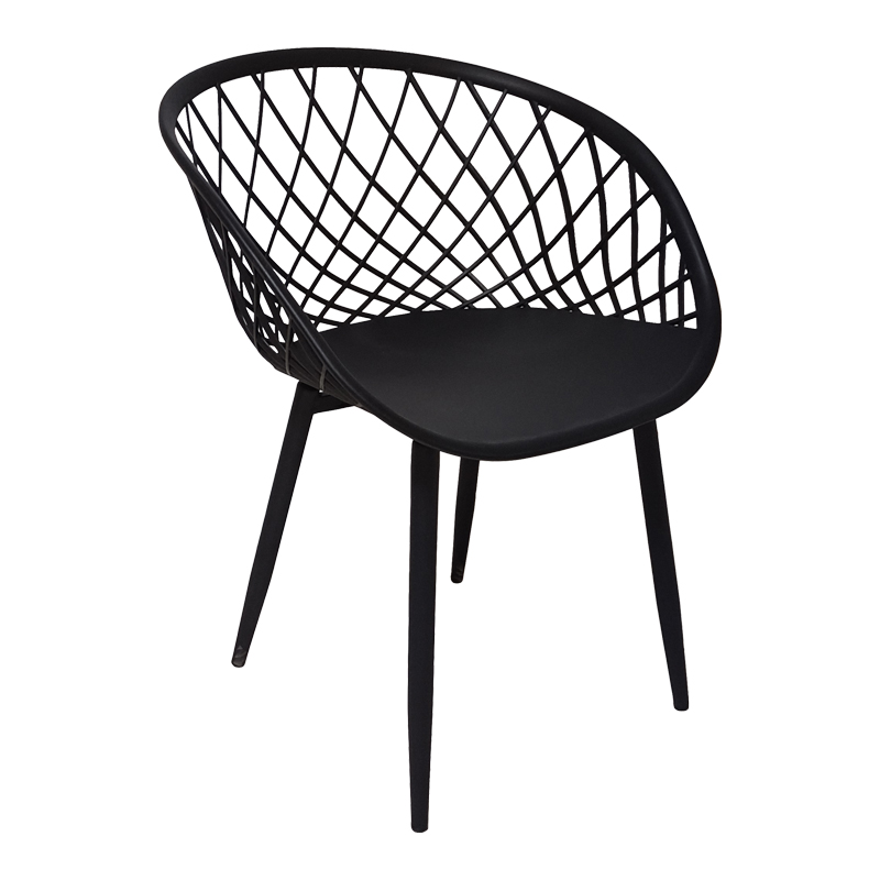 product_pako_270-000072 Πολυθρόνα Ezra μαύρο pp-πόδι μαύρο μέταλλο 62.5x56x82εκ (Σετ 4 τεμαχίων) - Image 1