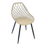 Καρέκλα Suan cappuccino pp-πόδι μαύρο μέταλλο 49x51x86εκ (Σετ 4 τεμαχίων)