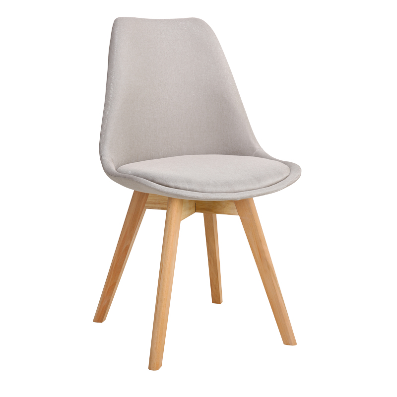 product_pako_271-000015 Καρέκλα Gaston μπεζ ύφασμα και ξύλινο πόδι σε φυσική απόχρωση 48x55x83εκ - Image 1