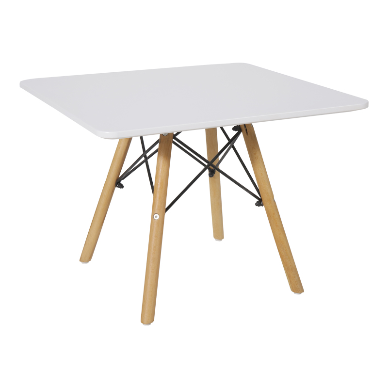 product_pako_271-000021 Τραπέζι Natali παιδικό MDF λευκό και ξύλο οξιάς σε φυσική απόχρωση 60x60x51εκ - Image 1