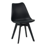 Καρέκλα Gaston I PP-PU σε μαύρη απόχρωση 48.5x53.5x81.5εκ