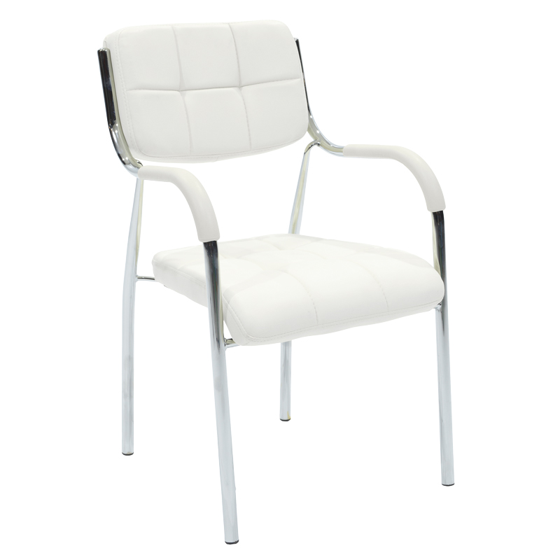 product_pako_274-000010 Καρέκλα επισκέπτη στοιβαζόμενη Otlen λευκό pu-πόδι χρωμίου 47x45x87εκ - Image 1