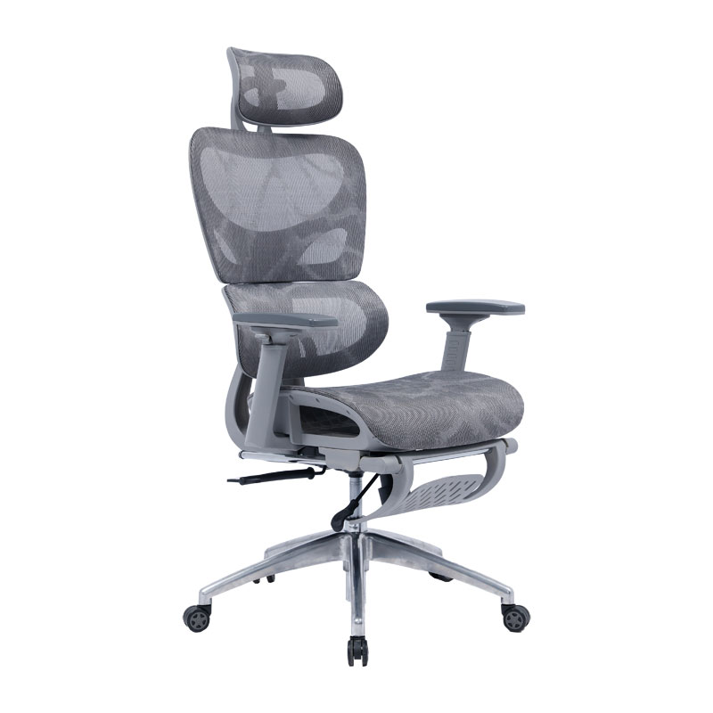 product_pako_275-000001 Καρέκλα γραφείου διευθυντή με υποπόδιο Thelonius mesh γκρι - Image 1