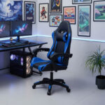 Καρέκλα γραφείου gaming William PU μαύρο-μπλε - Image 2