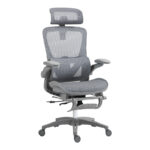 Καρέκλα γραφείου εργασίας Zenyk mesh σε grey απόχρωση 63x70x126εκ