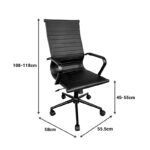 Καρέκλα γραφείου διευθυντή Valter pu μαύρο 55.5x58x108εκ - Image 6