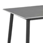Τραπέζι Gustas γκρι μαρμάρου sintered stone-μαύρο μέταλλο 120x60x75εκ - Image 2