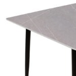 Τραπέζι Gustas γκρι μαρμάρου sintered stone-μαύρο μέταλλο 120x60x75εκ - Image 4