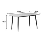 Τραπέζι Gustas γκρι μαρμάρου sintered stone-μαύρο μέταλλο 120x60x75εκ - Image 5