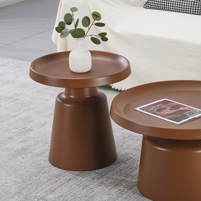 product_pako_278-000036 Βοηθητικό τραπέζι Ginoze μέταλλο σε καφέ απόχρωση Φ50x50.5εκ - Image 1