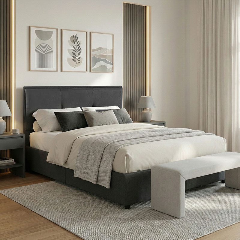 product_pako_279-000006 Κρεβάτι διπλό Sonnie με αποθηκευτικό χώρο ύφασμα ανθρακί 150x200εκ - Image 1