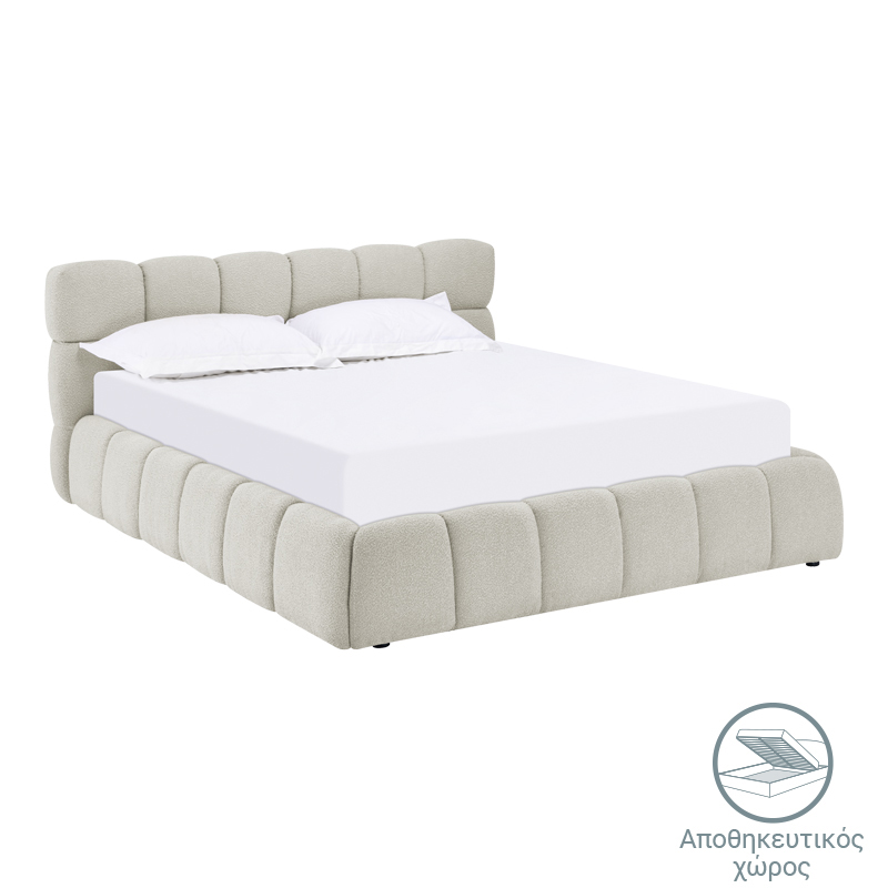 product_pako_279-000018 Κρεβάτι Jeby ύφασμα σε κρεμ απόχρωση με αποθηκευτικό χώρο 160x200εκ - Image 1