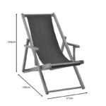 Σεζλόνγκ Xurian ξύλο ακακίας φυσικό-πανί pvc μαύρο - Image 8