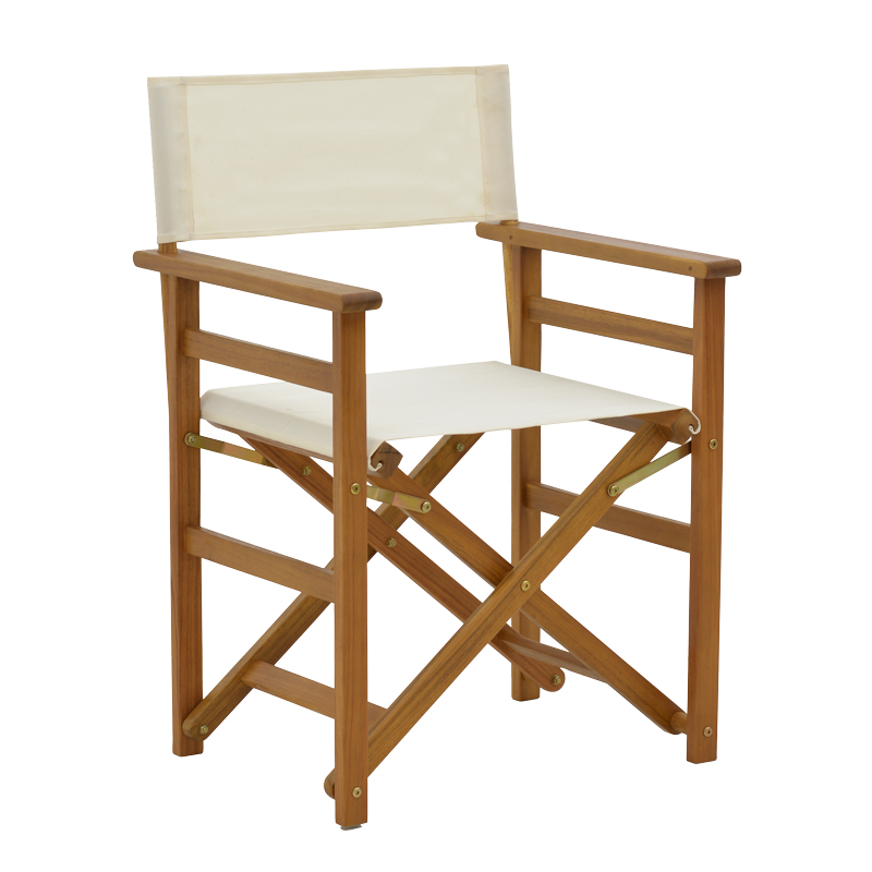 product_pako_282-000009 Καρέκλα-πολυθρόνα σκηνοθέτη Bistrual ξύλο ακακίας φυσικό-πανί λευκό 58x50x84.5εκ - Image 1