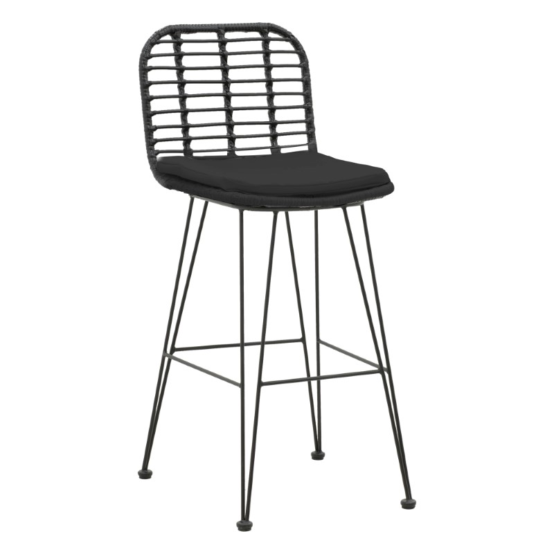 product_pako_286-000002 Σκαμπό μπαρ Naoki με μαξιλάρι pe μαύρο-μέταλλο μαύρο πόδι 46x56x110εκ - Image 1