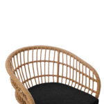 Πολυθρόνα Naoki με μαξιλάρι pe rattan σε φυσική απόχρωση και μαύρα μεταλλικά πόδια 63x61x79εκ - Image 7