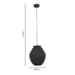 Φωτιστικό οροφής Kelsy Inart E27 μαύρο μέταλλο Φ30x122εκ - Image 5